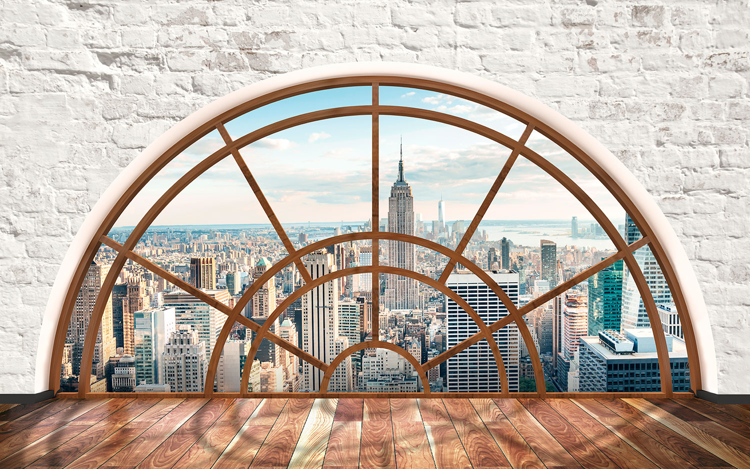 Fototapeten: Halbkreisf&ouml;rmiges Fenster New York