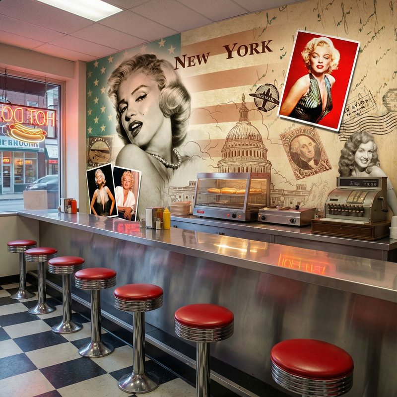 Fototapeten: Marilyn Monroe Collage New York 0