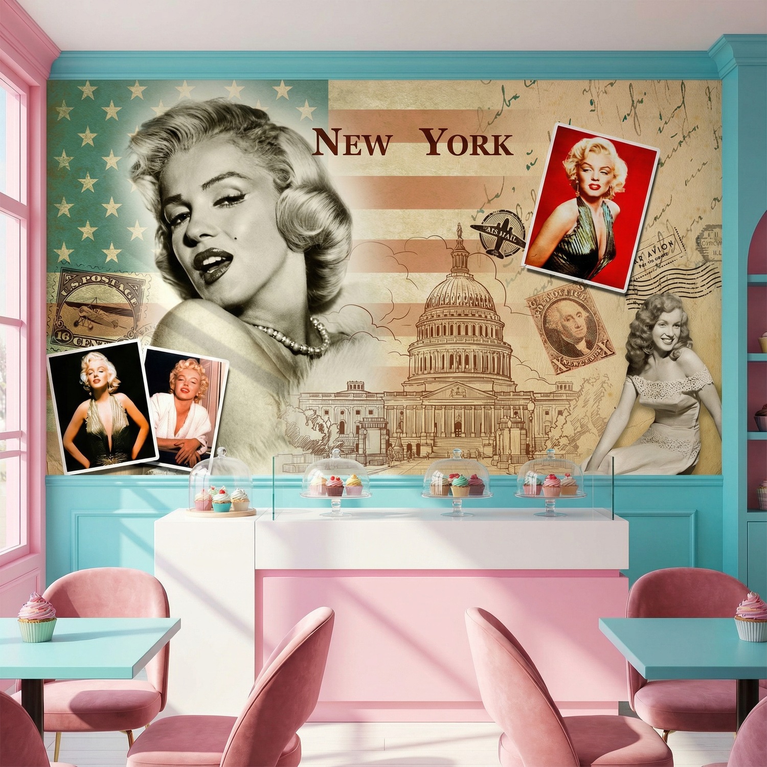 Fototapeten: Collage Marilyn Monroe