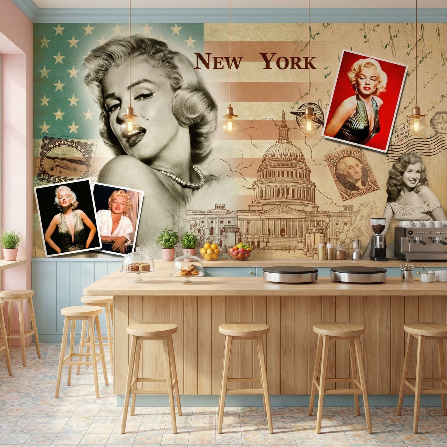 Fototapeten: Collage Marilyn Monroe