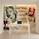 Fototapeten: Marilyn Monroe Collage New York 4