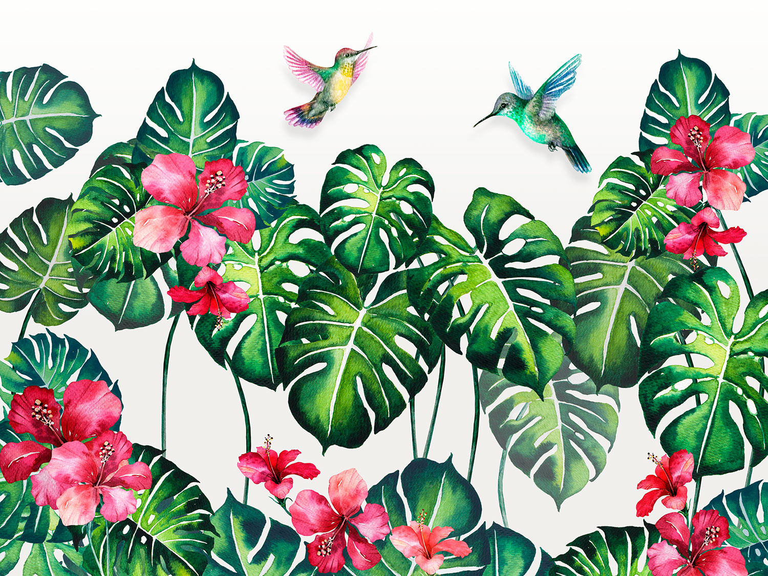 Fototapeten: Kolibri zwischen den Lilien