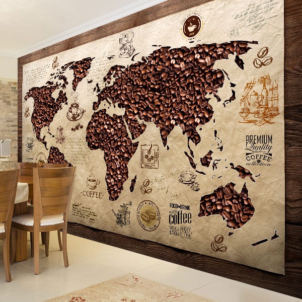 Fototapeten: Kaffee Weltkarte