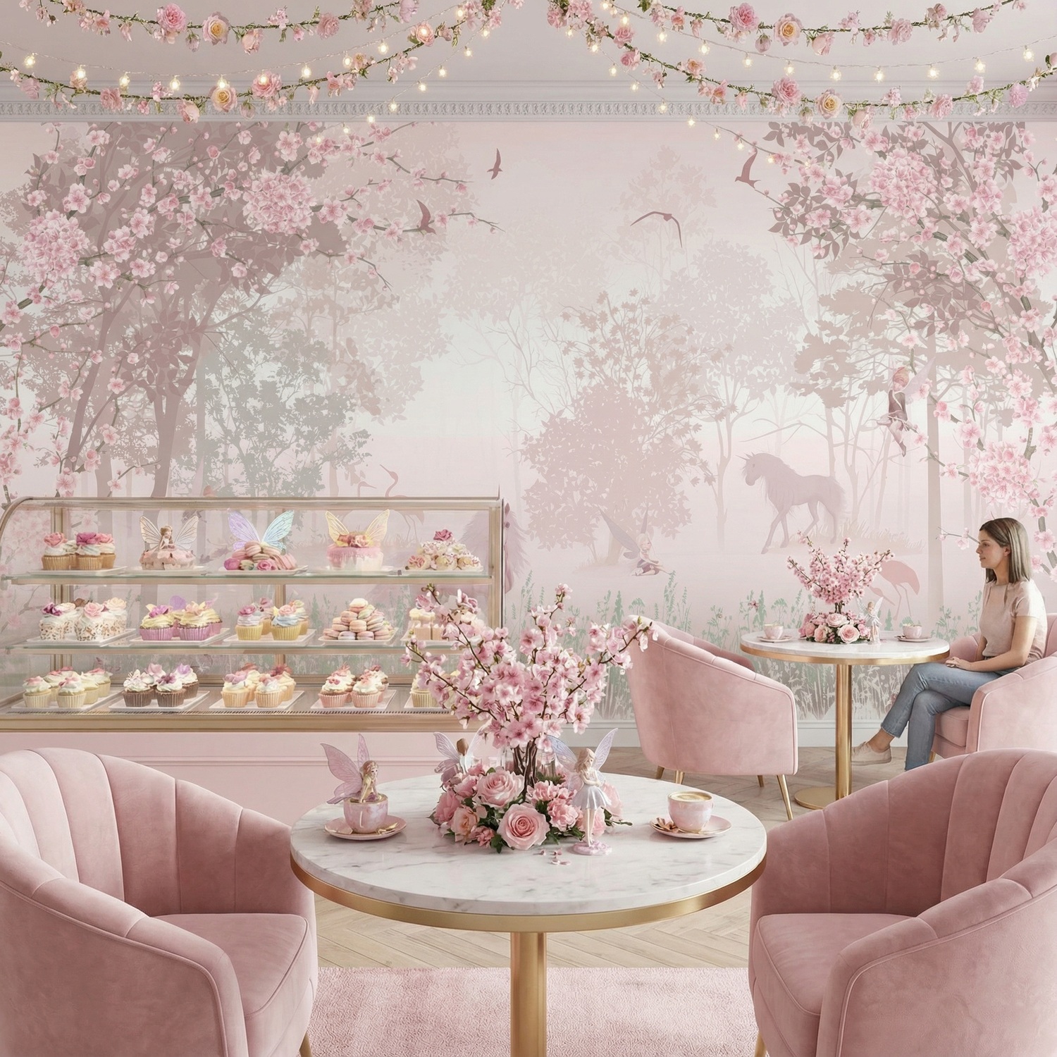 Fototapeten: Einhorn im Wald 