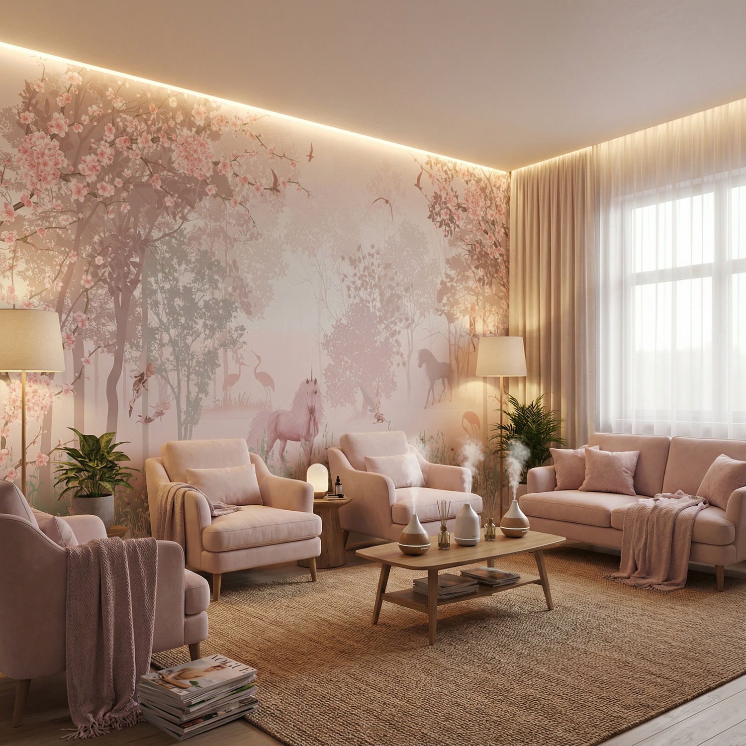 Fototapeten: Einhorn im Wald 