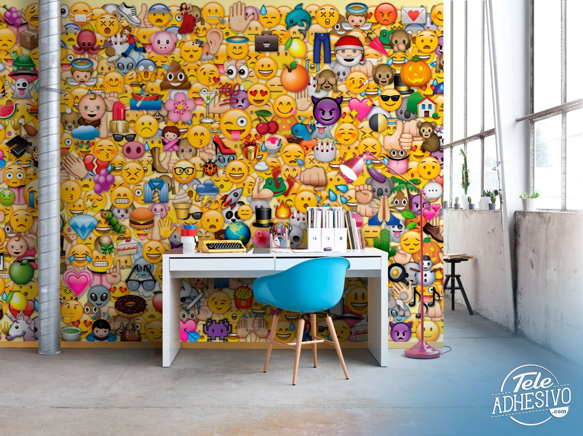Fototapeten: Collage-Emoticons