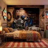 Fototapeten: Altes Auto in der Garage 12