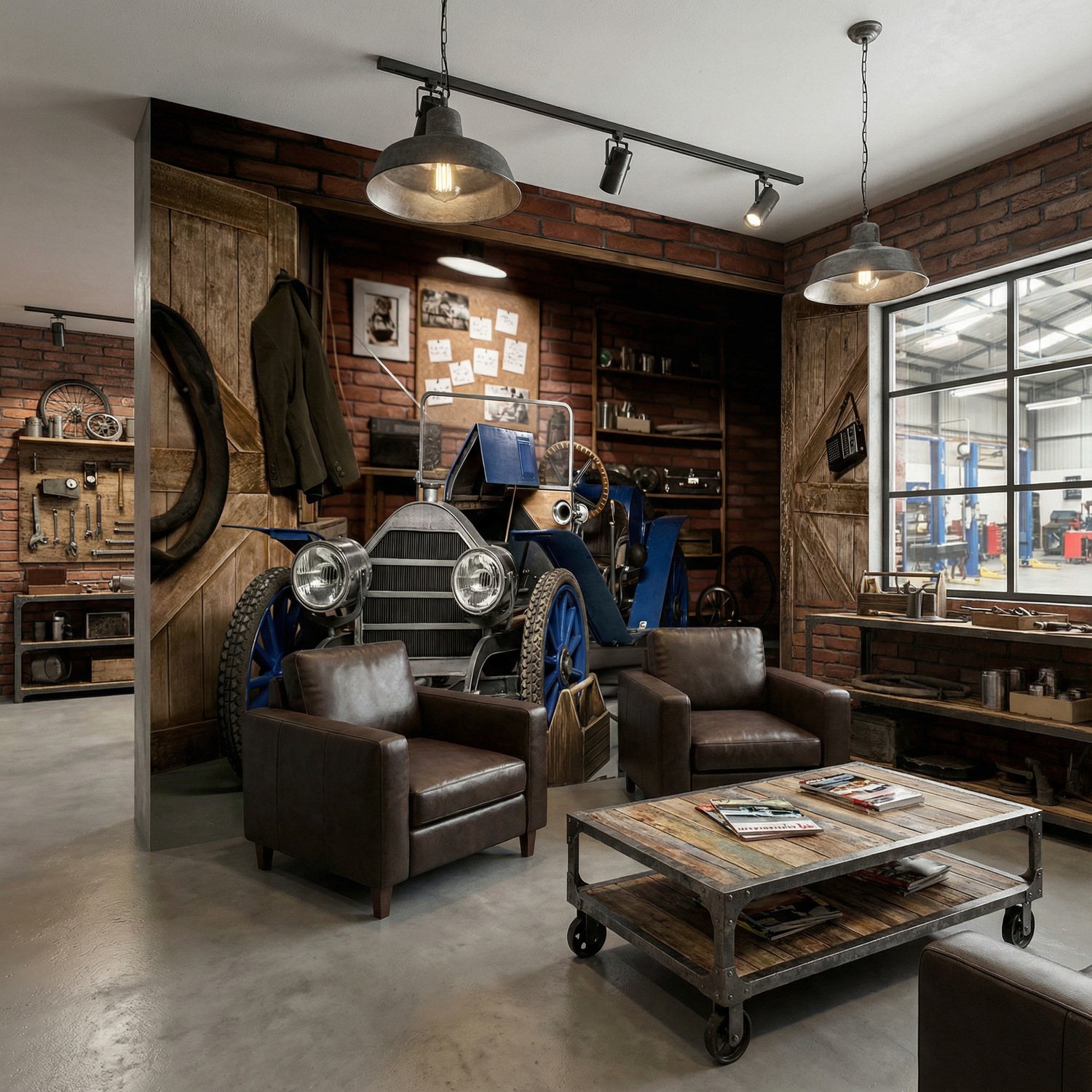 Fototapeten: Altes Auto in der Garage