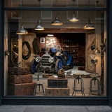 Fototapeten: Altes Auto in der Garage 10