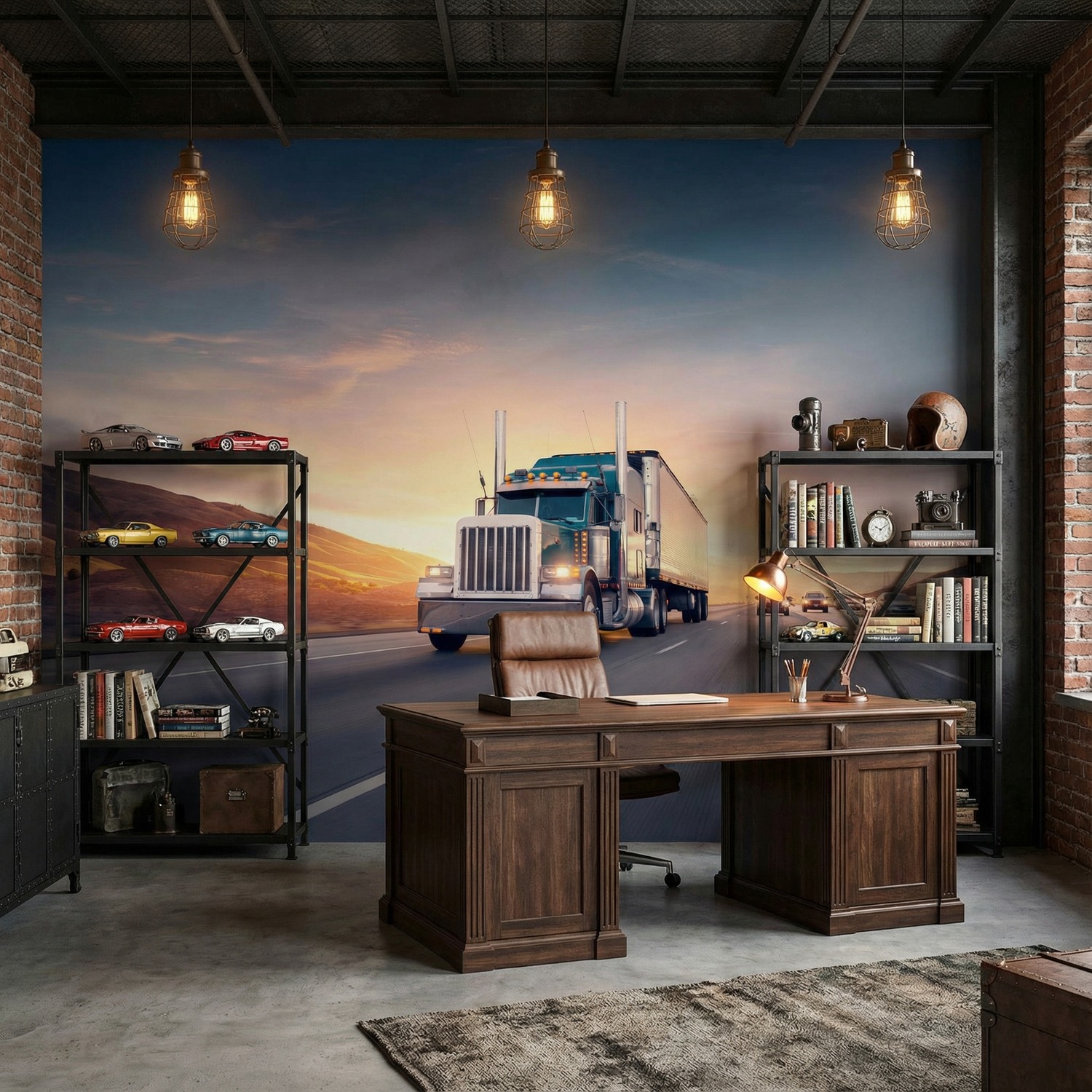 Fototapeten: Lastwagen auf der Stra&szlig;e