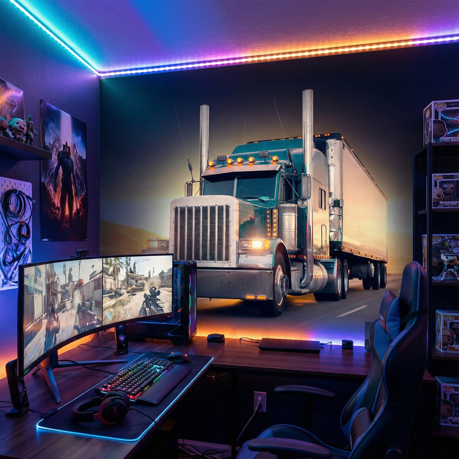 Fototapeten: Lastwagen auf der Stra&szlig;e