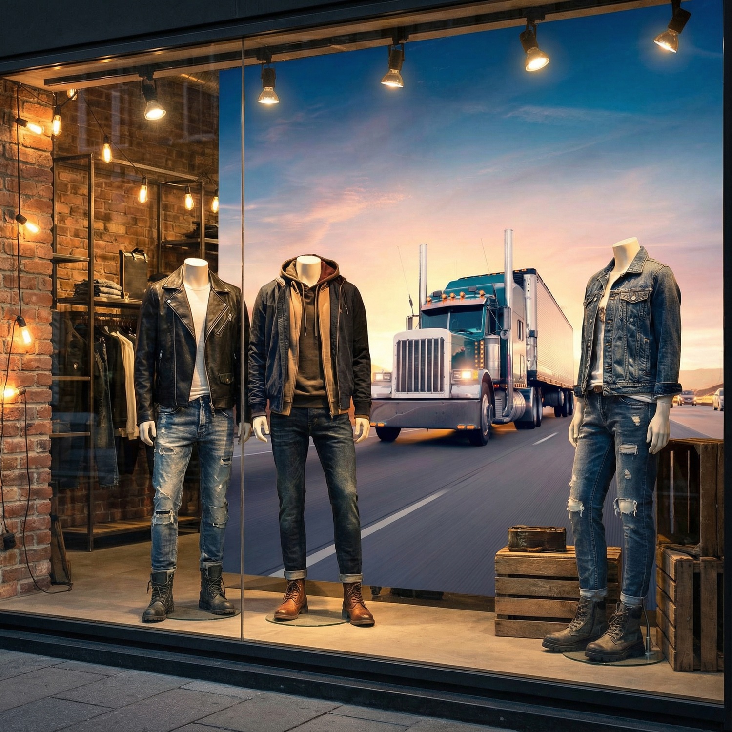 Fototapeten: Lastwagen auf der Stra&szlig;e