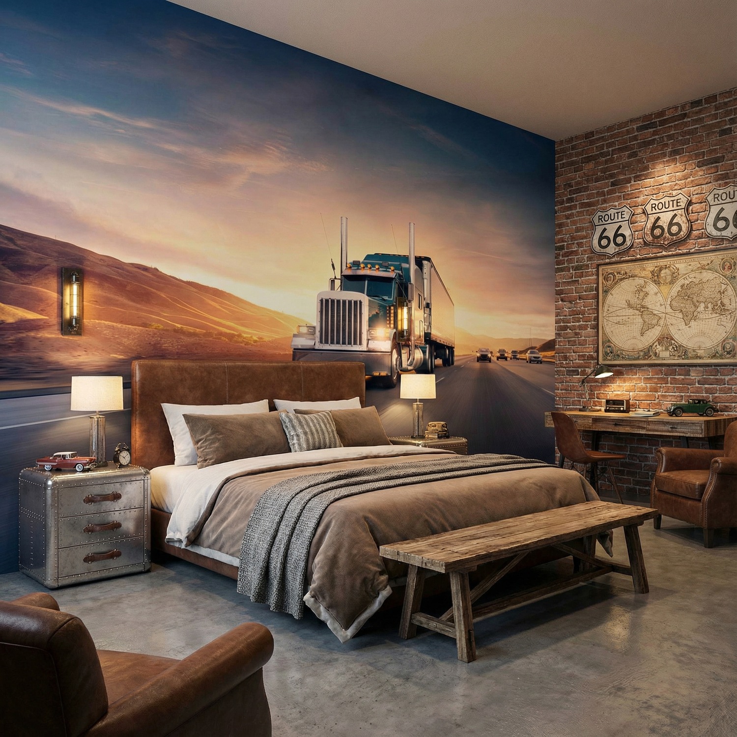 Fototapeten: Lastwagen auf der Stra&szlig;e