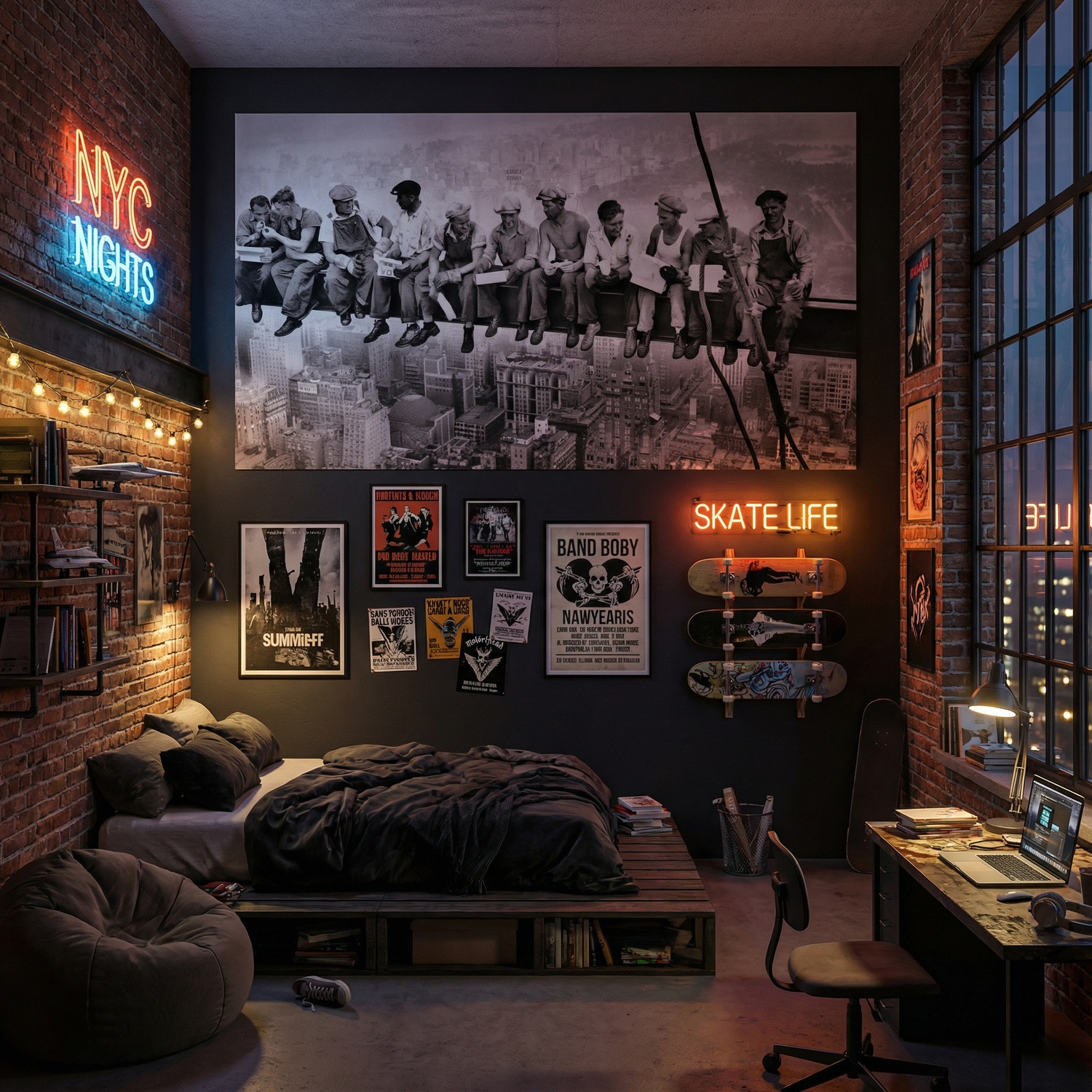 Fototapeten: Arbeiter auf dem Balken