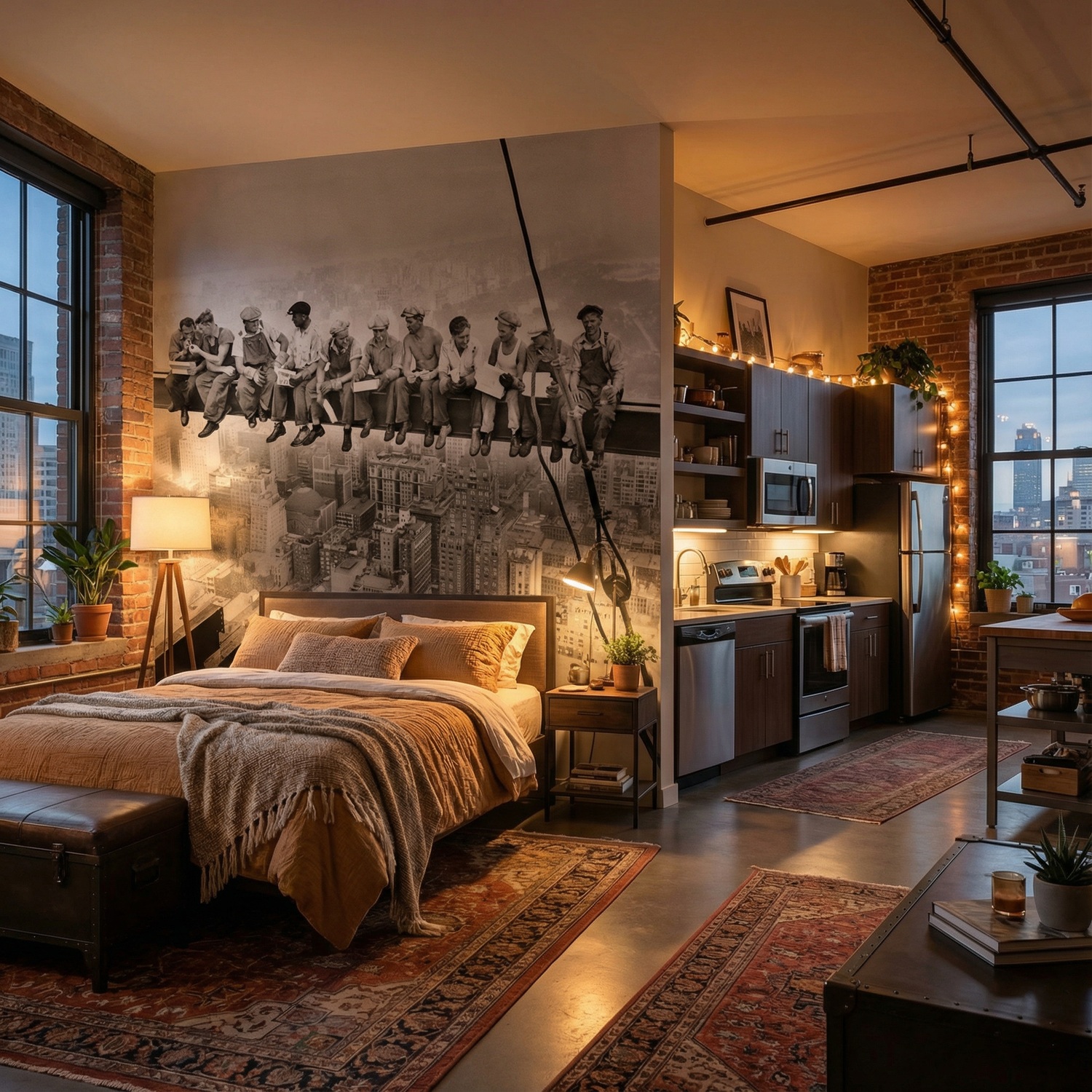 Fototapeten: Arbeiter auf dem Balken