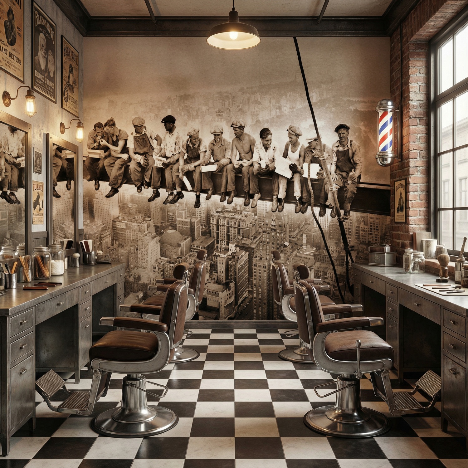 Fototapeten: Arbeiter auf dem Balken