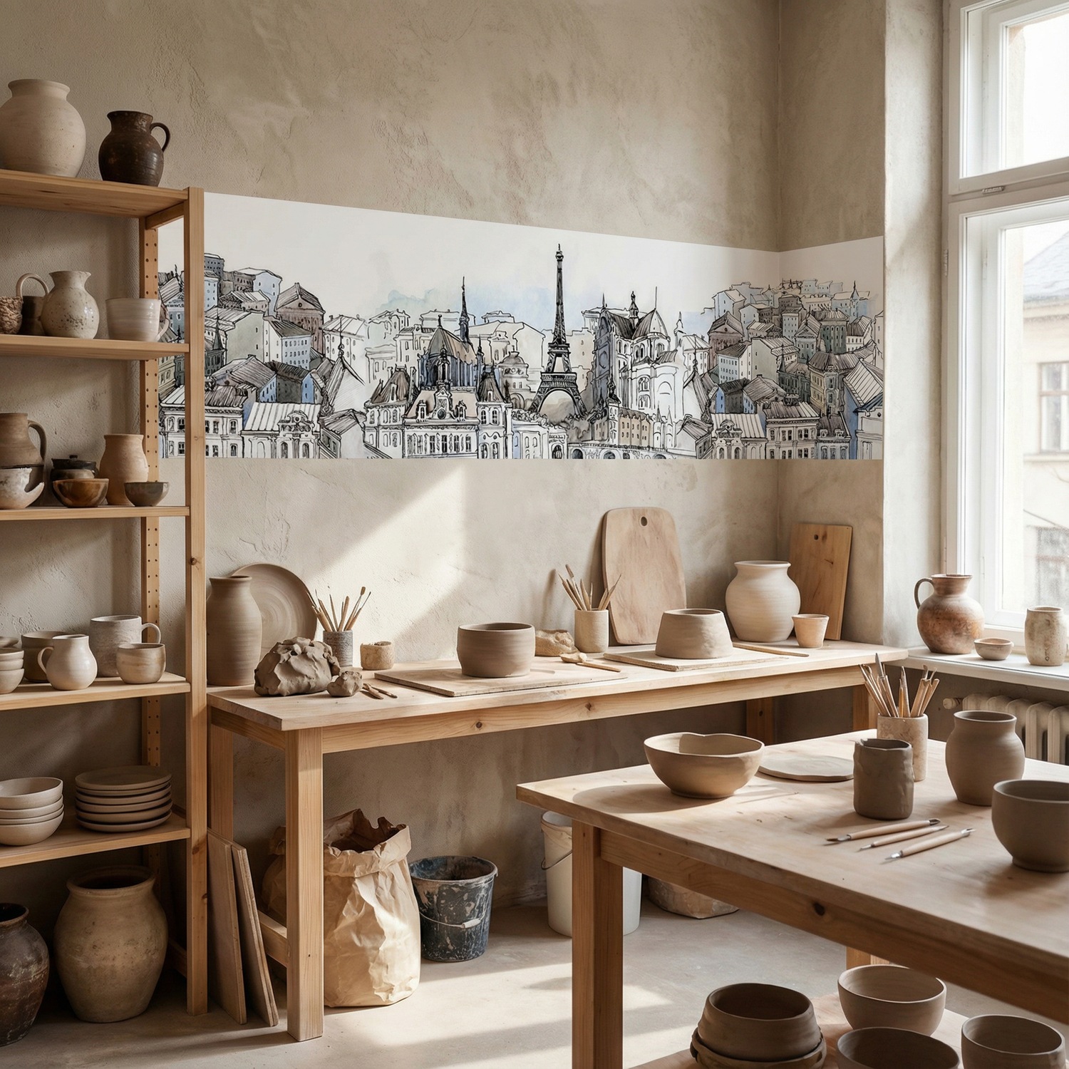 Fototapeten: Zeichnung von Paris