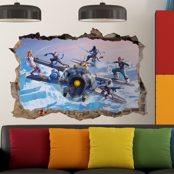 Wandtattoos: Loch Fortnite Flugzeug