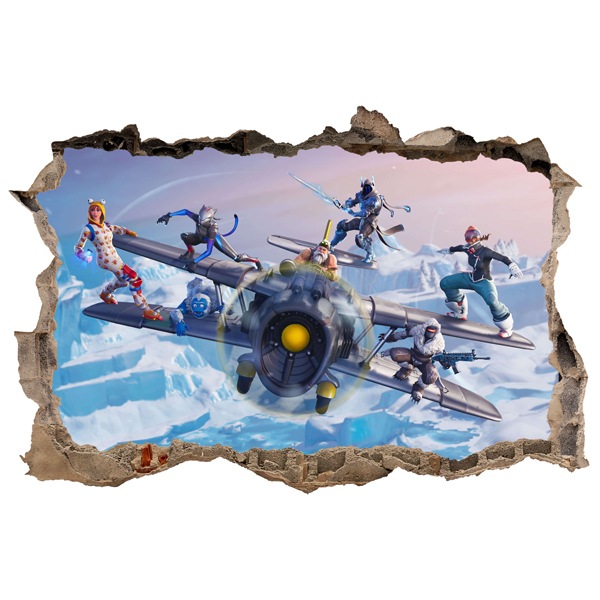Wandtattoos: Loch Fortnite Flugzeug