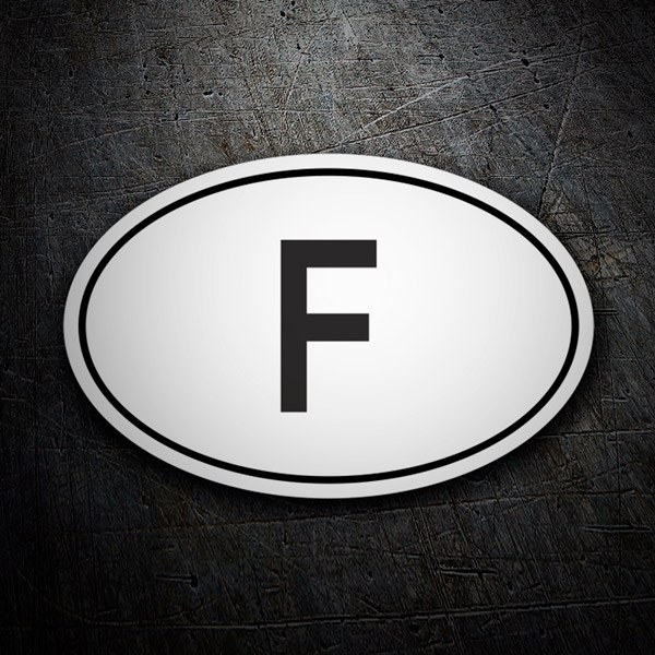Aufkleber: Weißes oval Frankreich