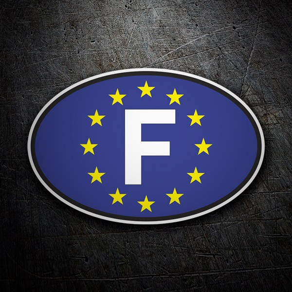 Aufkleber: Frankreich Europäische Union oval