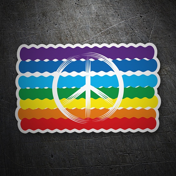 Aufkleber: Gay Pride Flagge, Frieden