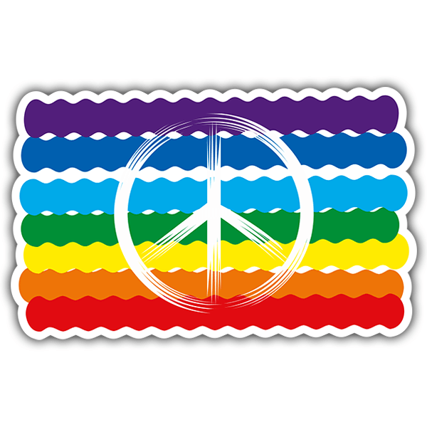 Aufkleber: Gay Pride Flagge, Frieden 0