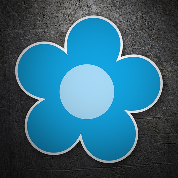 Aufkleber: Blume in Blautönen