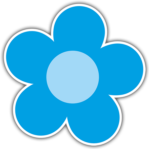 Aufkleber: Blume in Blautönen