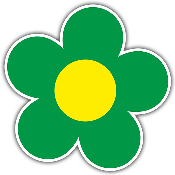 Aufkleber: Blume Grün und Gelb