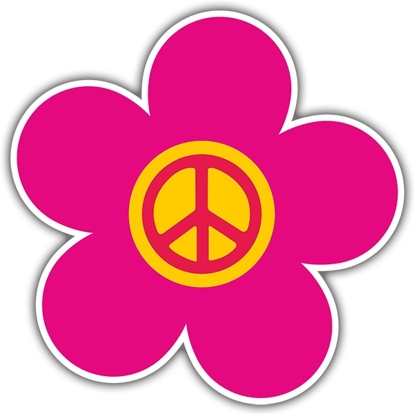 Aufkleber: Magentafarbene Blume des Friedens
