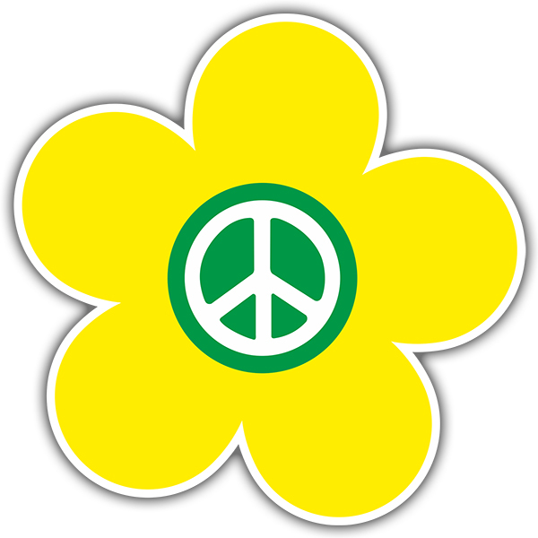 Aufkleber: Gelbe Blume des Friedens