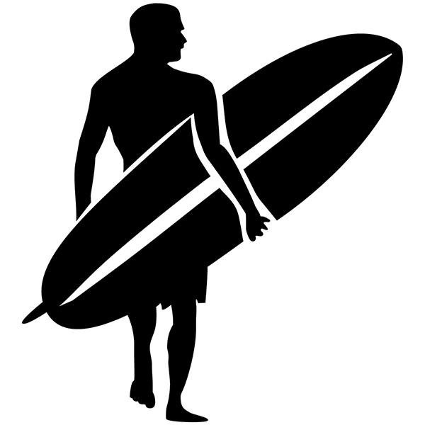 Aufkleber: Surfer an der Küste