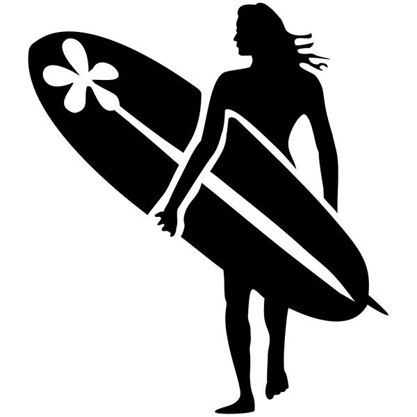 Aufkleber: Surfer Girl