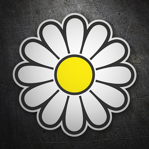 Aufkleber: Gelbe und Weiße Blume