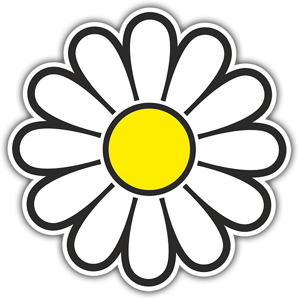 Aufkleber: Gelbe und Weiße Blume