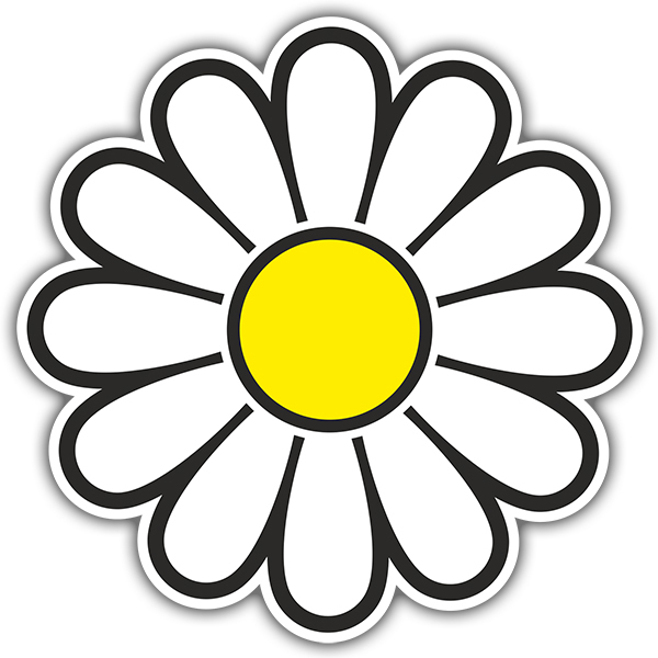 Aufkleber: Gelbe und Weiße Blume