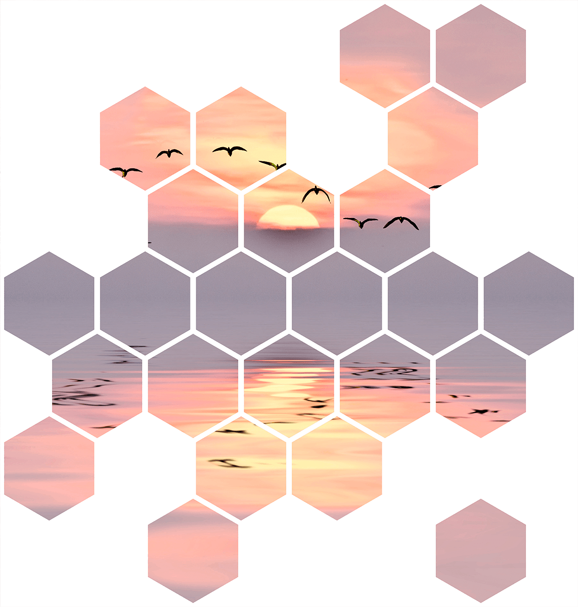 Wandtattoos: Sonnenuntergang Geometrischer Kit 0
