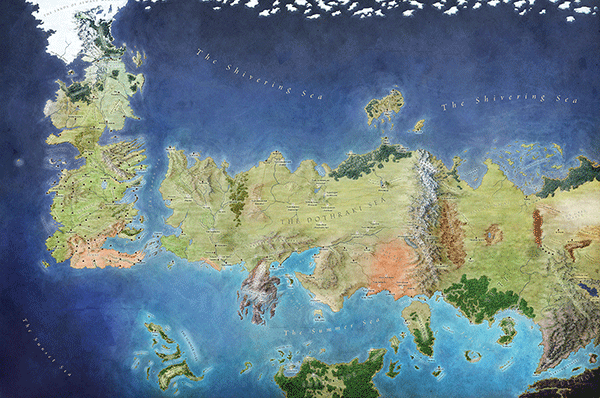 Wandtattoos: Karte Spiel der Throne