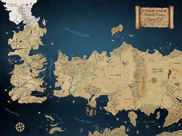 Wandtattoos: Karte der 7 Königreiche Spiel der Throne