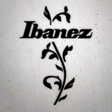 Aufkleber: Ibanez Gitarre mit floralem Element 3