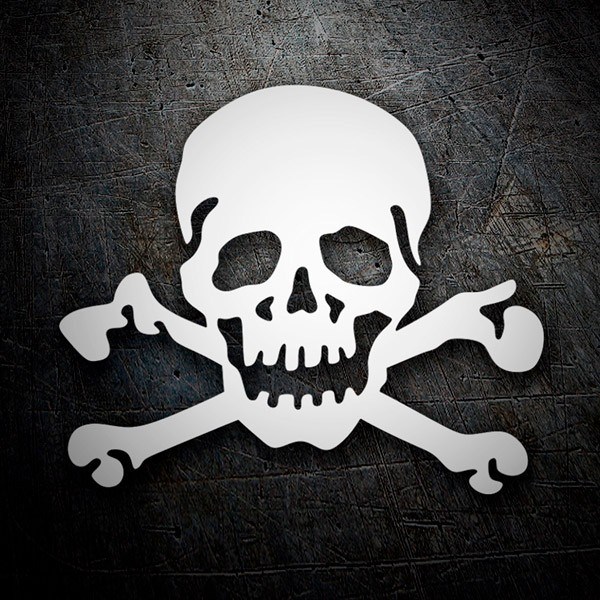 Aufkleber: Sch&auml;del mit Kreuzknochen