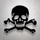 Aufkleber: Sch&auml;del mit Kreuzknochen 3