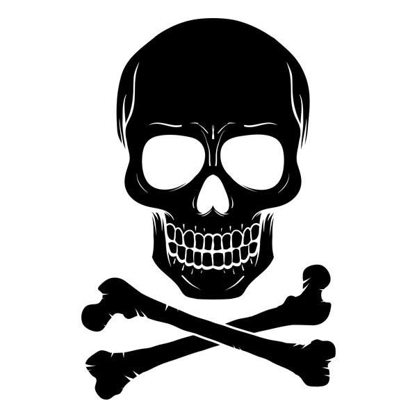 Wandtattoos: Totenkopf mit gekreuzten Knochen