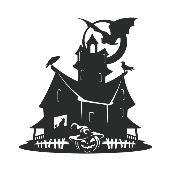 Aufkleber: Halloween-Spukhaus