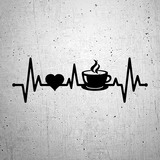 Aufkleber: Kardiogramm Kaffee Herzschlag 2