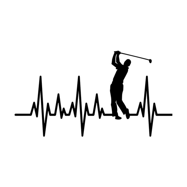 Aufkleber: Kardiogramm Golf