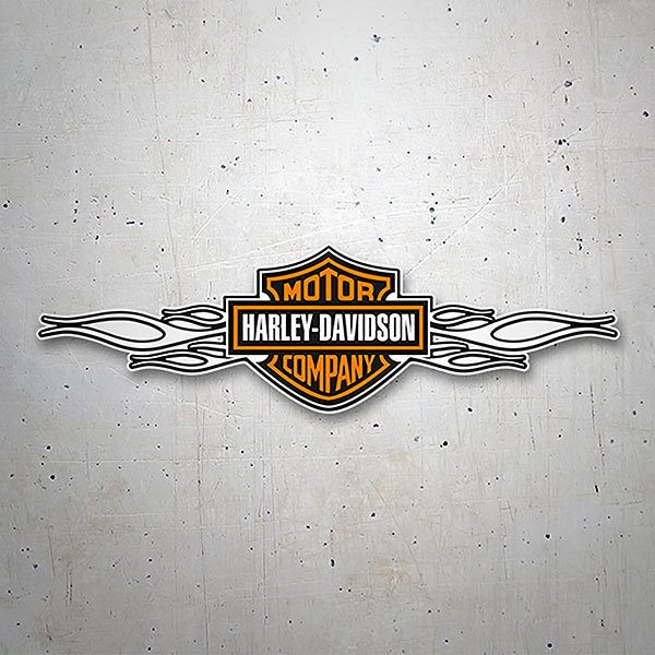 Aufkleber: Harley Davidson weiße Flammen
