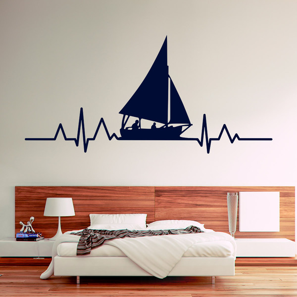 Wandtattoos: Elektrokardiogramm Segelboot