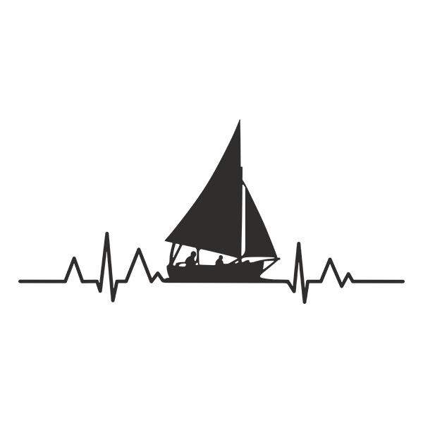 Wandtattoos: Elektrokardiogramm Segelboot
